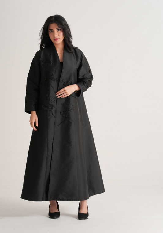 Embroidered Leaf Stitch Korean Victoria Abaya