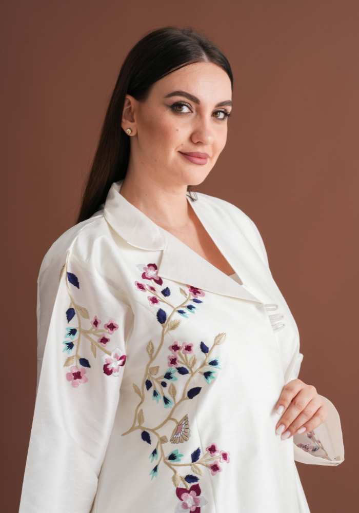 Handworked Hari Hindi Organza Abaya