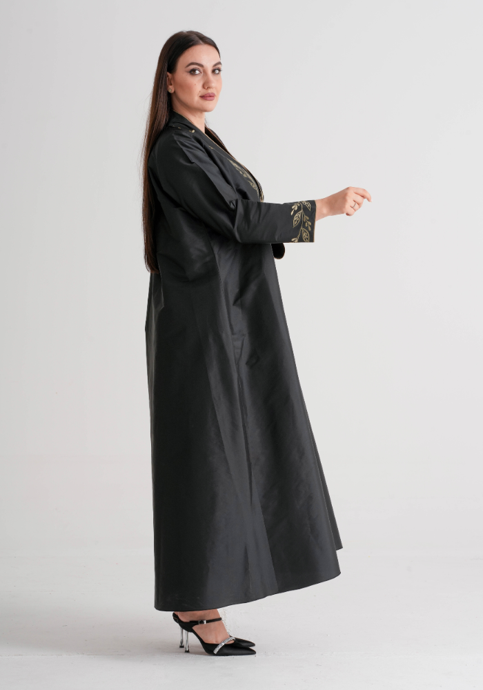 Embroidered Leaf Stitch Abaya