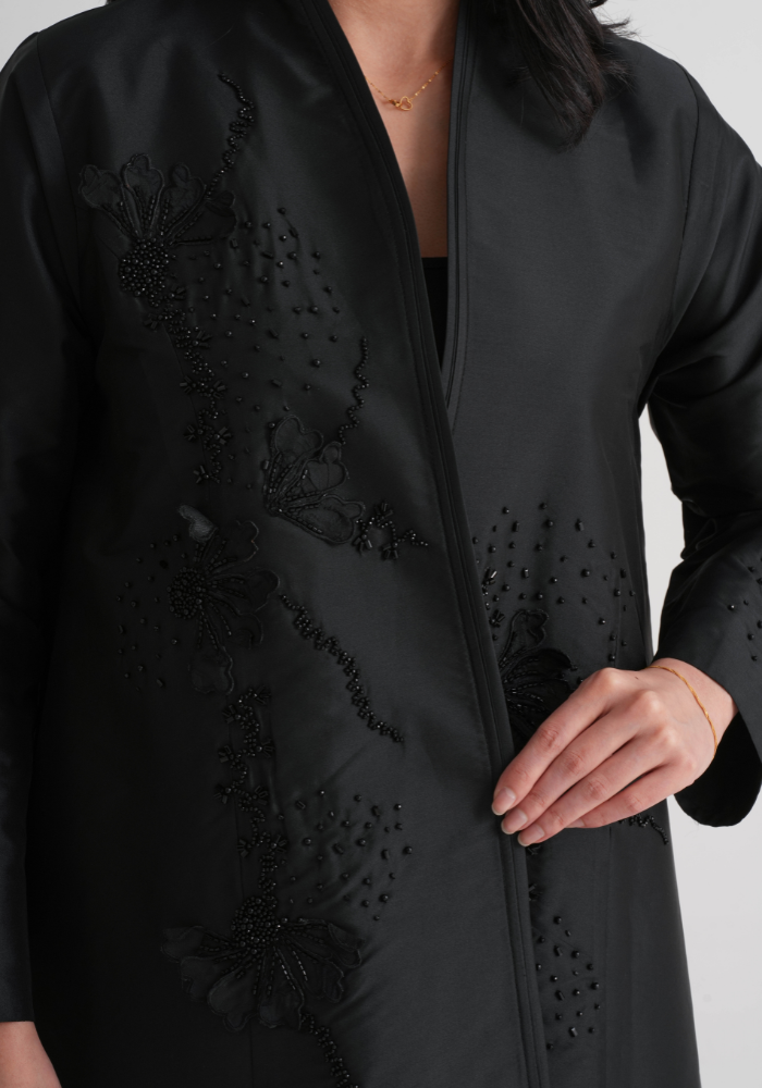 Embroidered Leaf Stitch Korean Victoria Abaya