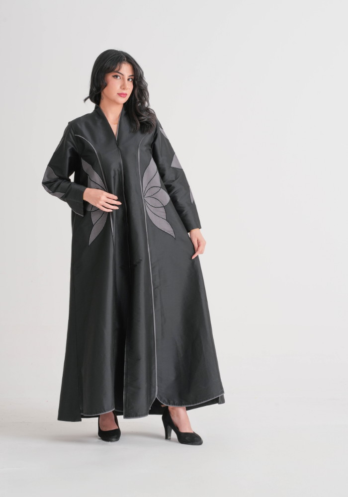 Korean Thopta Abaya with Laser-Cut Handwork