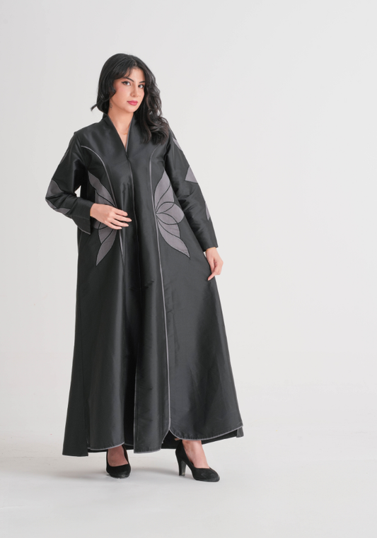 Korean Thopta Abaya with Laser-Cut Handwork