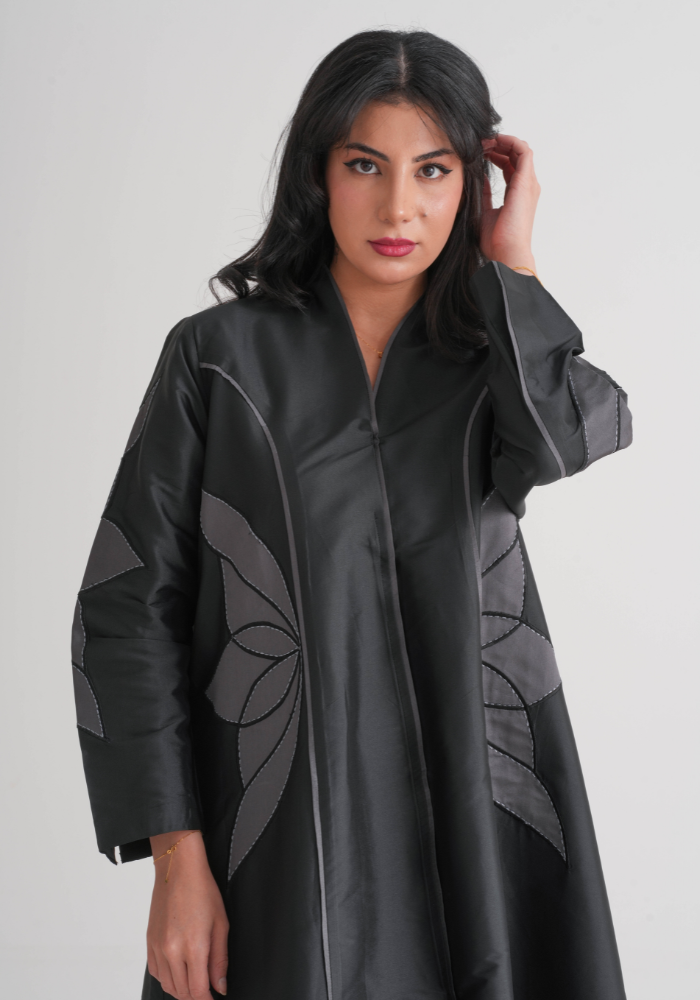 Korean Thopta Abaya with Laser-Cut Handwork
