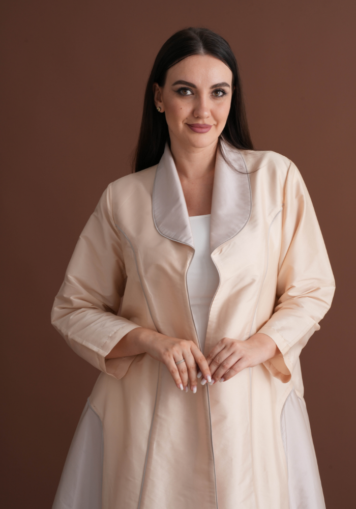 Abaya with Cutting Piping