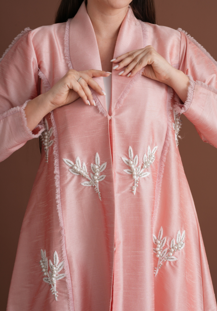 Hari Hindi Rish Handworked Abaya